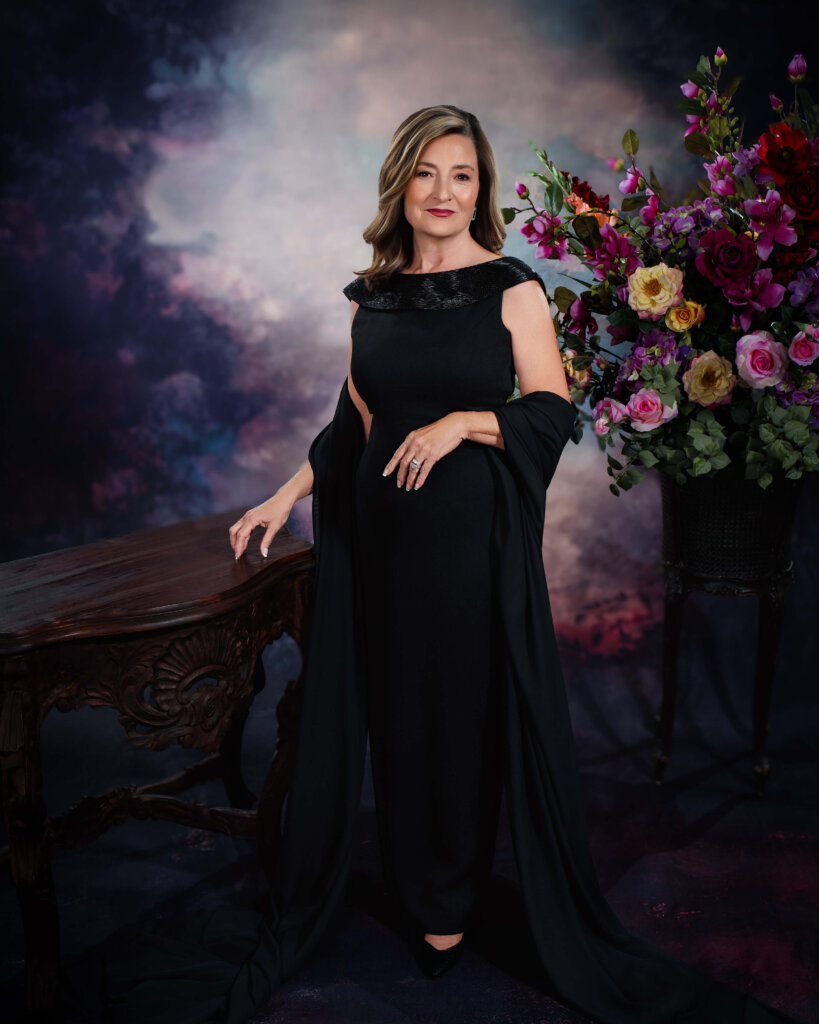 Elegant fine art portrait of Caryl Knight, photographed by Breanne Fine Portraiture.