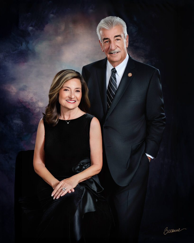 Joe and Caryl Knight elegant fine art couple’s portrait, celebrating 41-year marriage in Trussville Alabama.